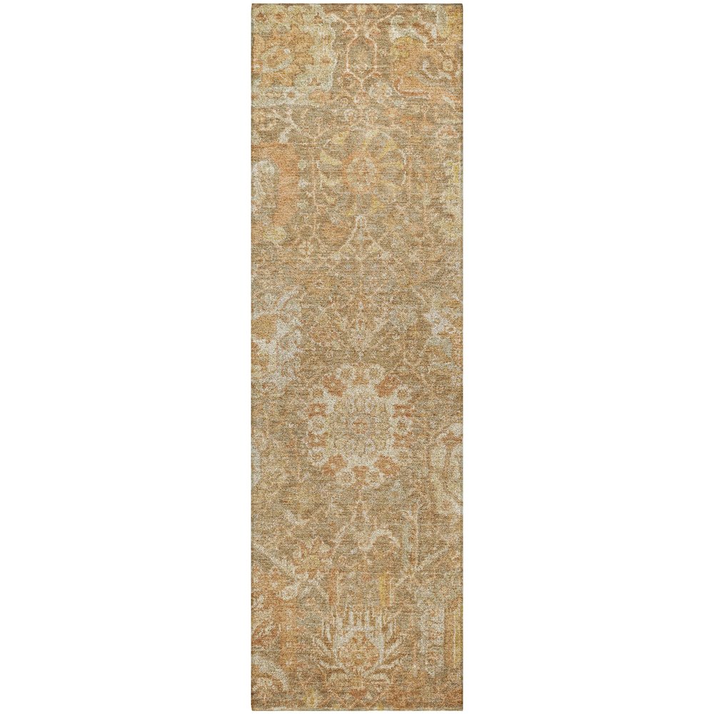 Luxury Washable Indoor/Outdoor Tabrook Khaki 2'3" x 7'6" Runner Rug. Picture 1