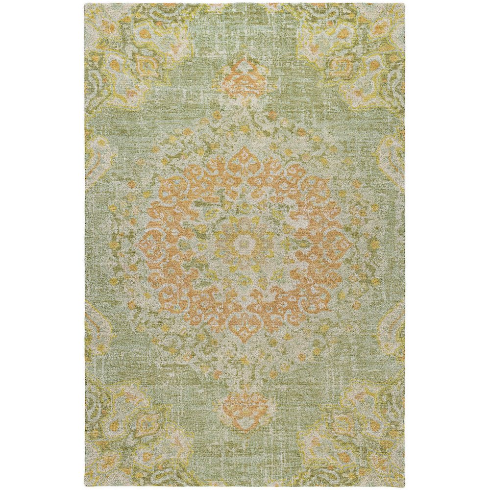 Luxury Washable Indoor/Outdoor Tabrook Aloe 2'6" x 3'10" Rug. Picture 1