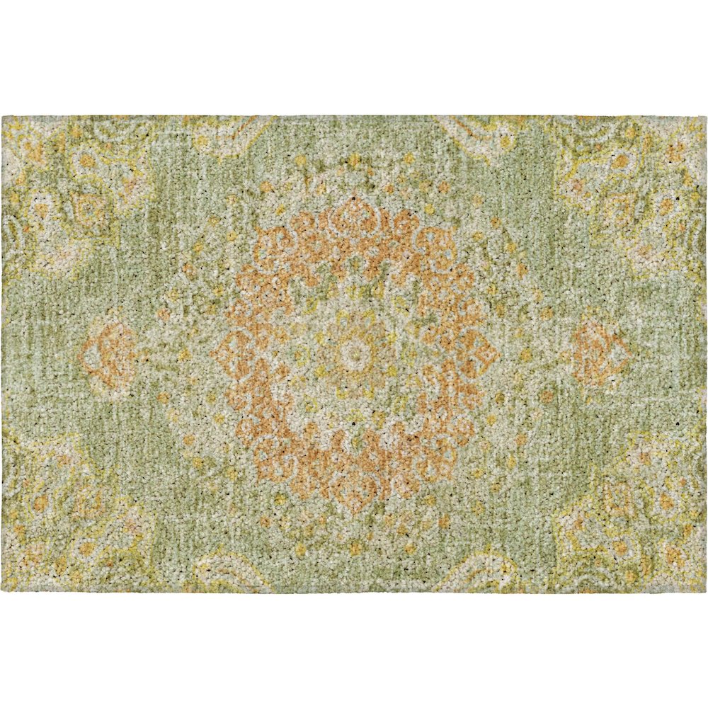 Luxury Washable Indoor/Outdoor Tabrook Aloe 1'8" x 2'6" Rug. Picture 1