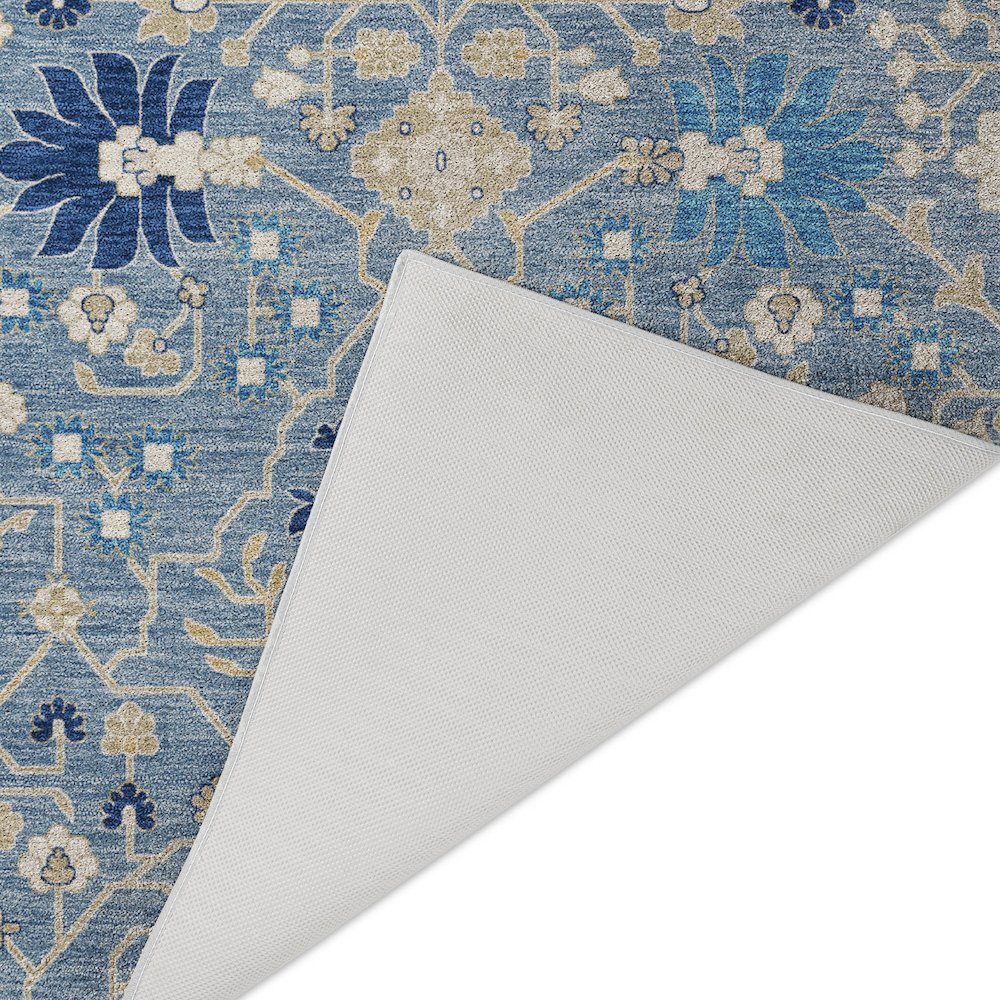 Luxury Washable Indoor/Outdoor Tabrook Denim 1'8" x 2'6" Rug. Picture 4