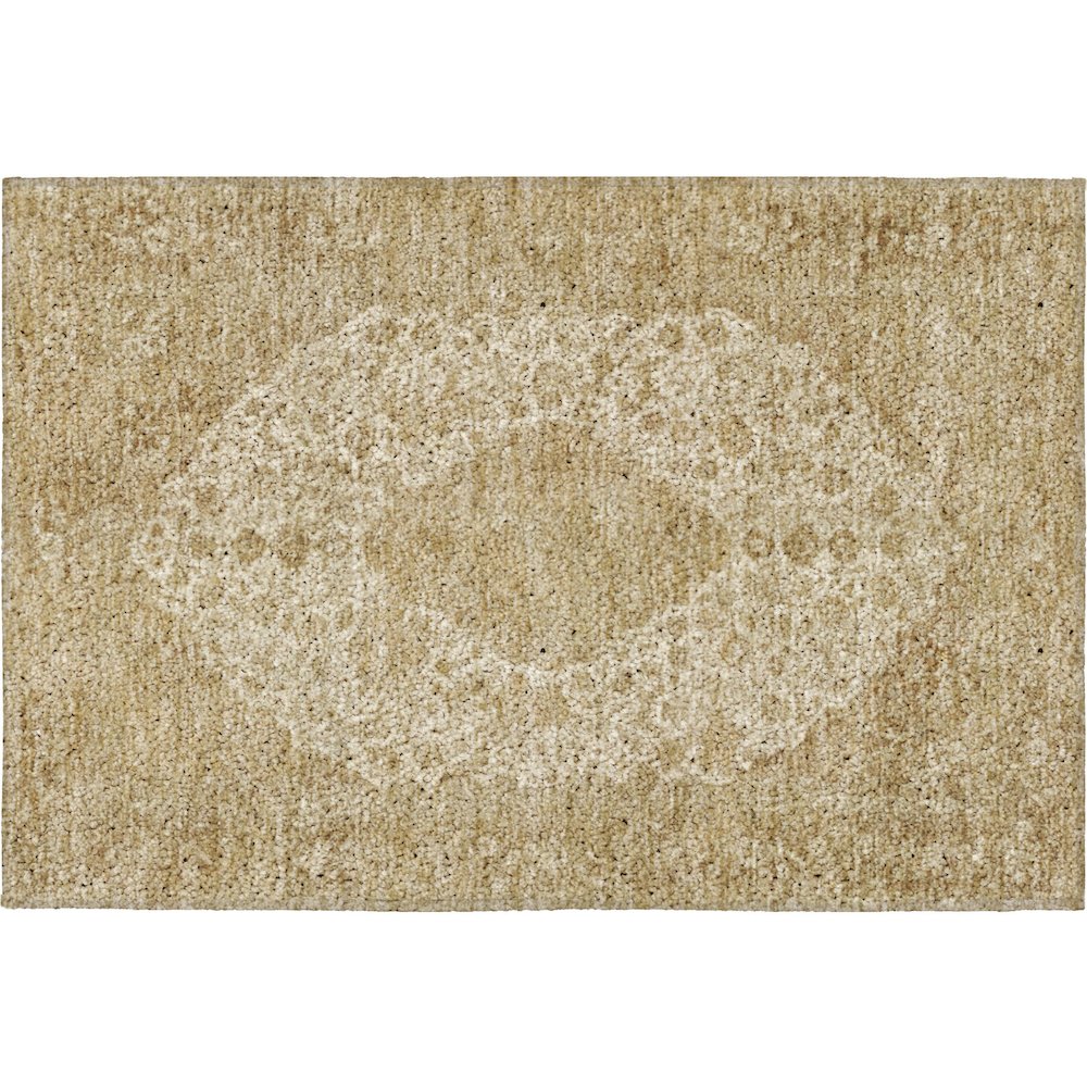 Luxury Washable Indoor/Outdoor Tabrook Beige 1'8" x 2'6" Rug. Picture 1