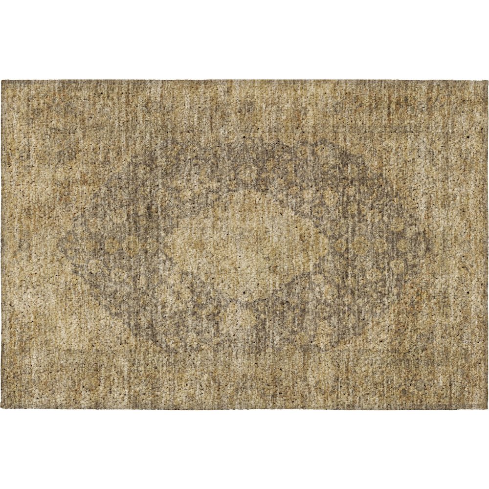 Luxury Washable Indoor/Outdoor Tabrook Mocha 1'8" x 2'6" Rug. Picture 1