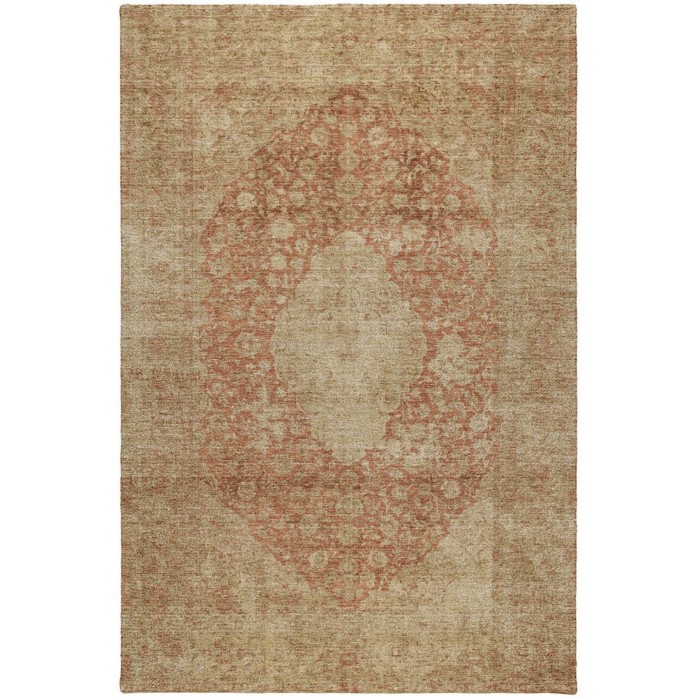Luxury Washable Indoor/Outdoor Tabrook Paprika 2'6" x 3'10" Rug. Picture 1
