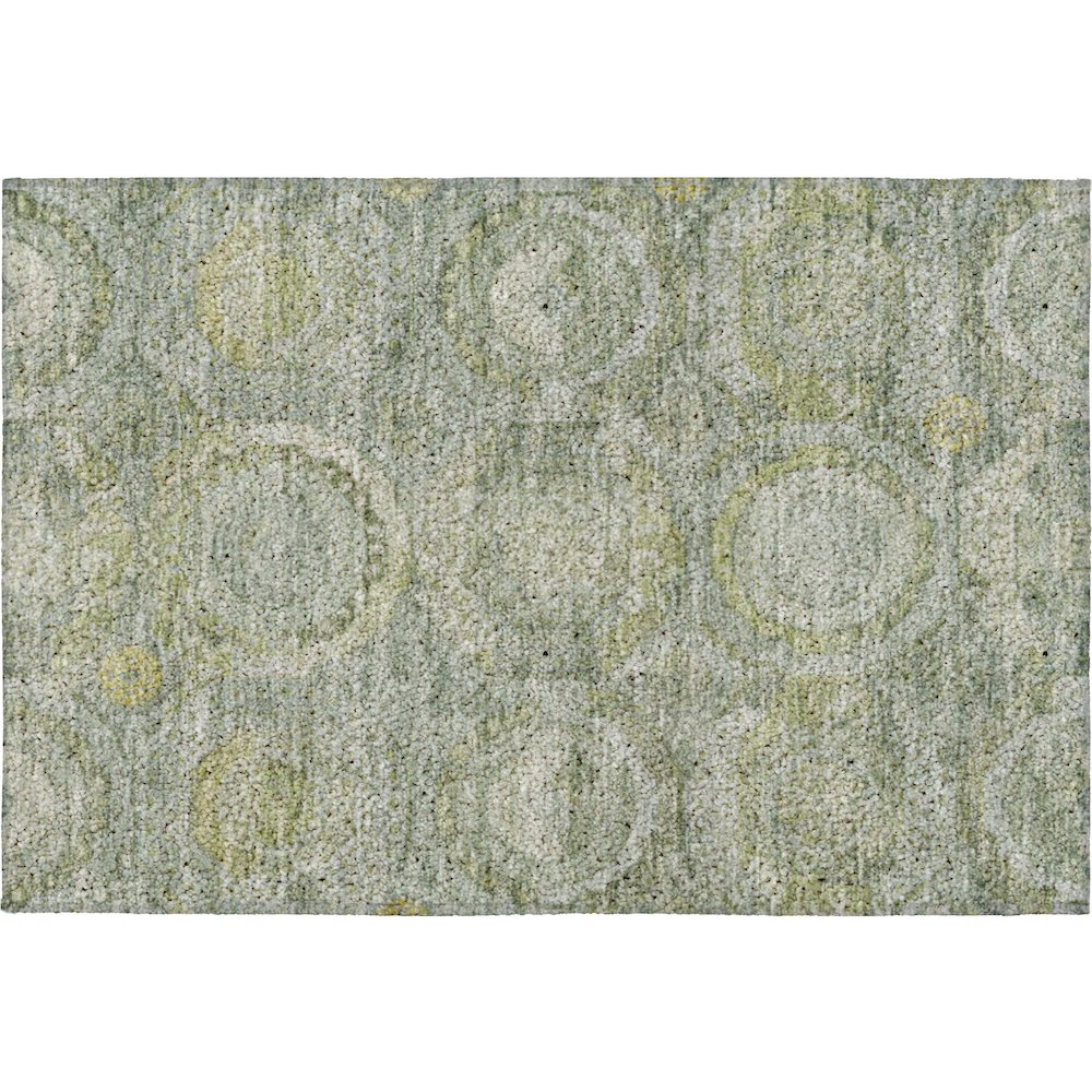 Luxury Washable Indoor/Outdoor Tabrook Sage 1'8" x 2'6" Rug. Picture 1