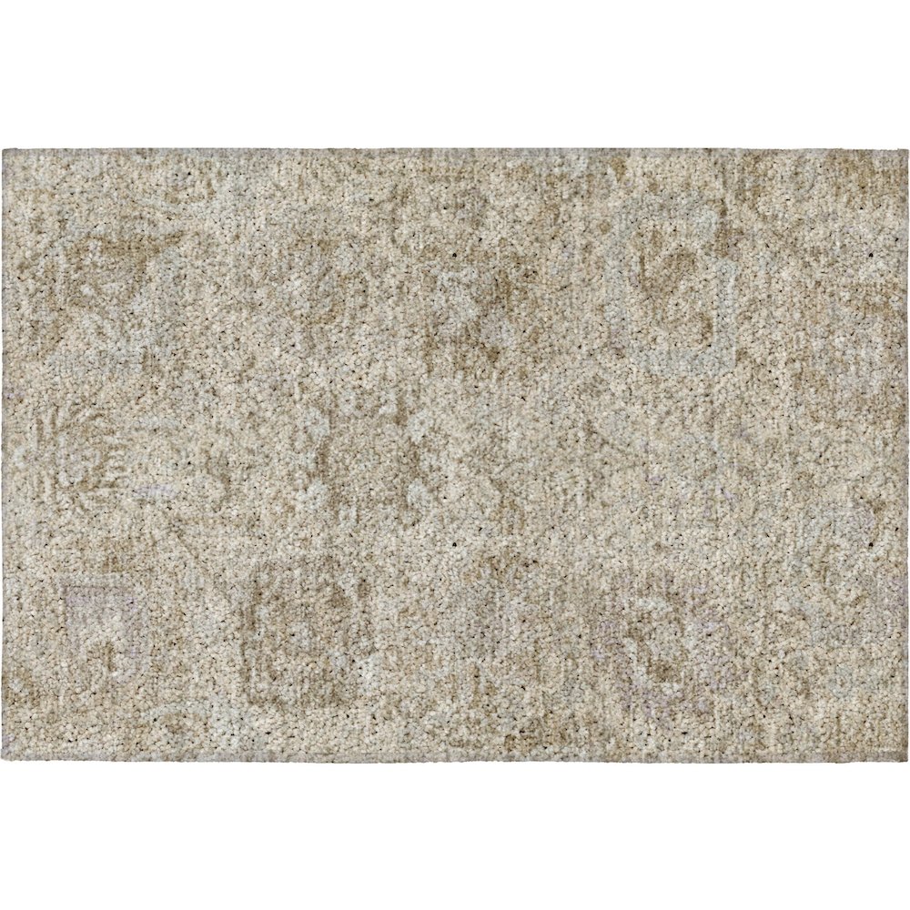Luxury Washable Indoor/Outdoor Tabrook Ivory 1'8" x 2'6" Rug. Picture 1