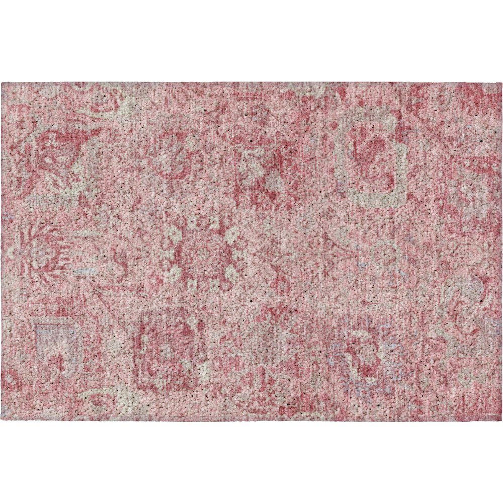 Luxury Washable Indoor/Outdoor Tabrook Pink 1'8" x 2'6" Rug. Picture 1