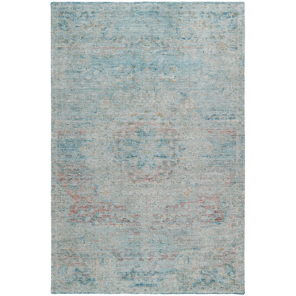Luxury Washable Indoor/Outdoor Tabrook Sky 2'6" x 3'10" Rug. Picture 1
