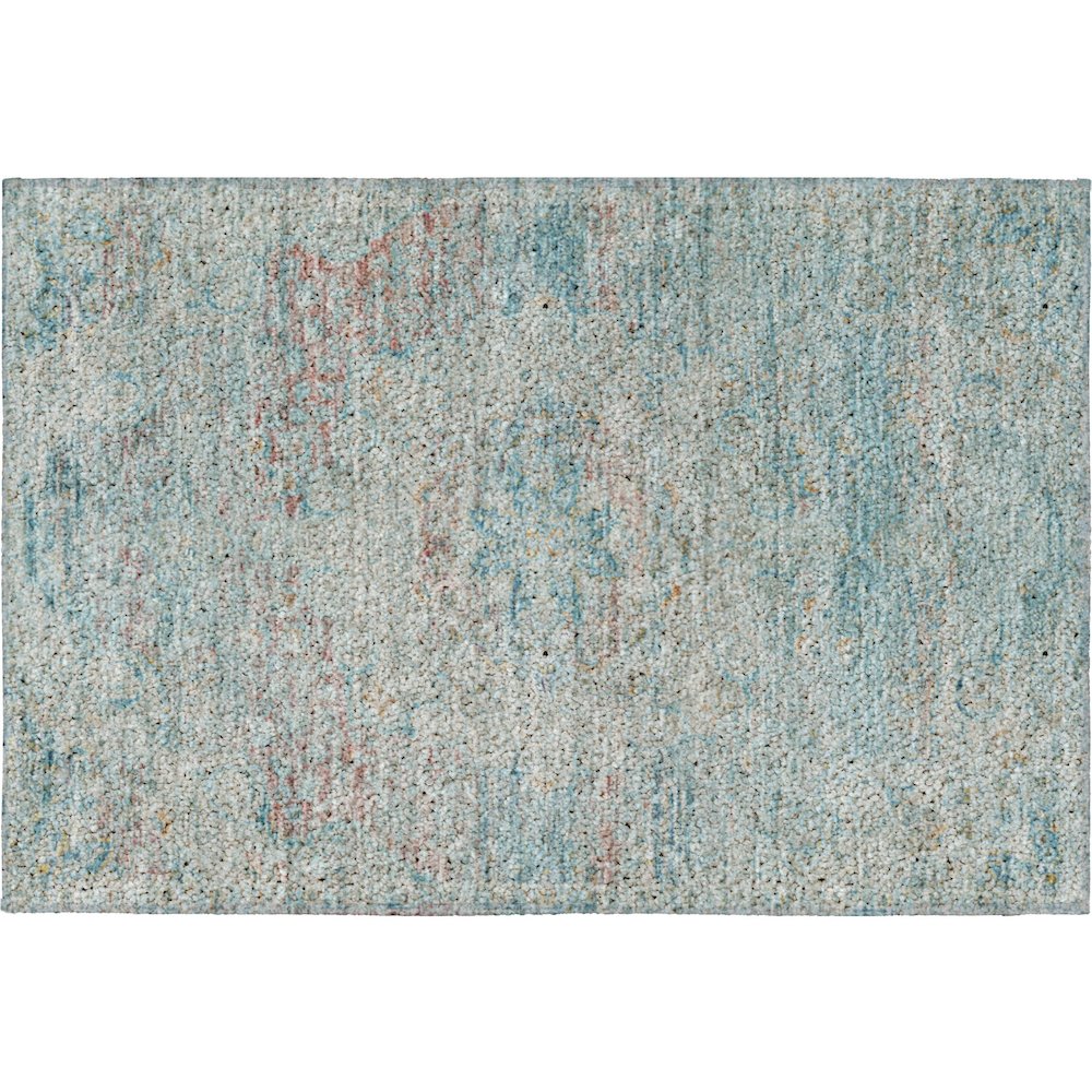 Luxury Washable Indoor/Outdoor Tabrook Sky 1'8" x 2'6" Rug. Picture 1
