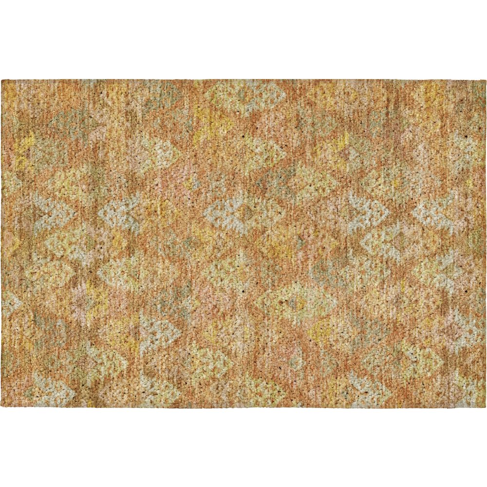 Luxury Washable Indoor/Outdoor Tabrook Copper 1'8" x 2'6" Rug. Picture 1