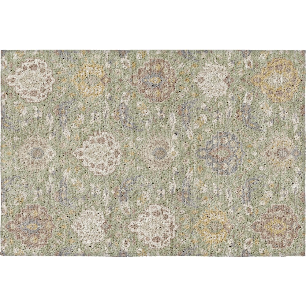 Luxury Washable Indoor/Outdoor Tabrook Aloe 1'8" x 2'6" Rug. Picture 1