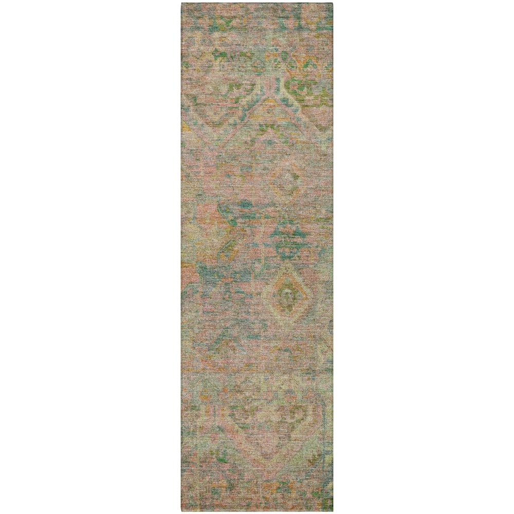 Luxury Washable Indoor/Outdoor Tabrook Blush 2'3" x 7'6" Runner Rug. Picture 1