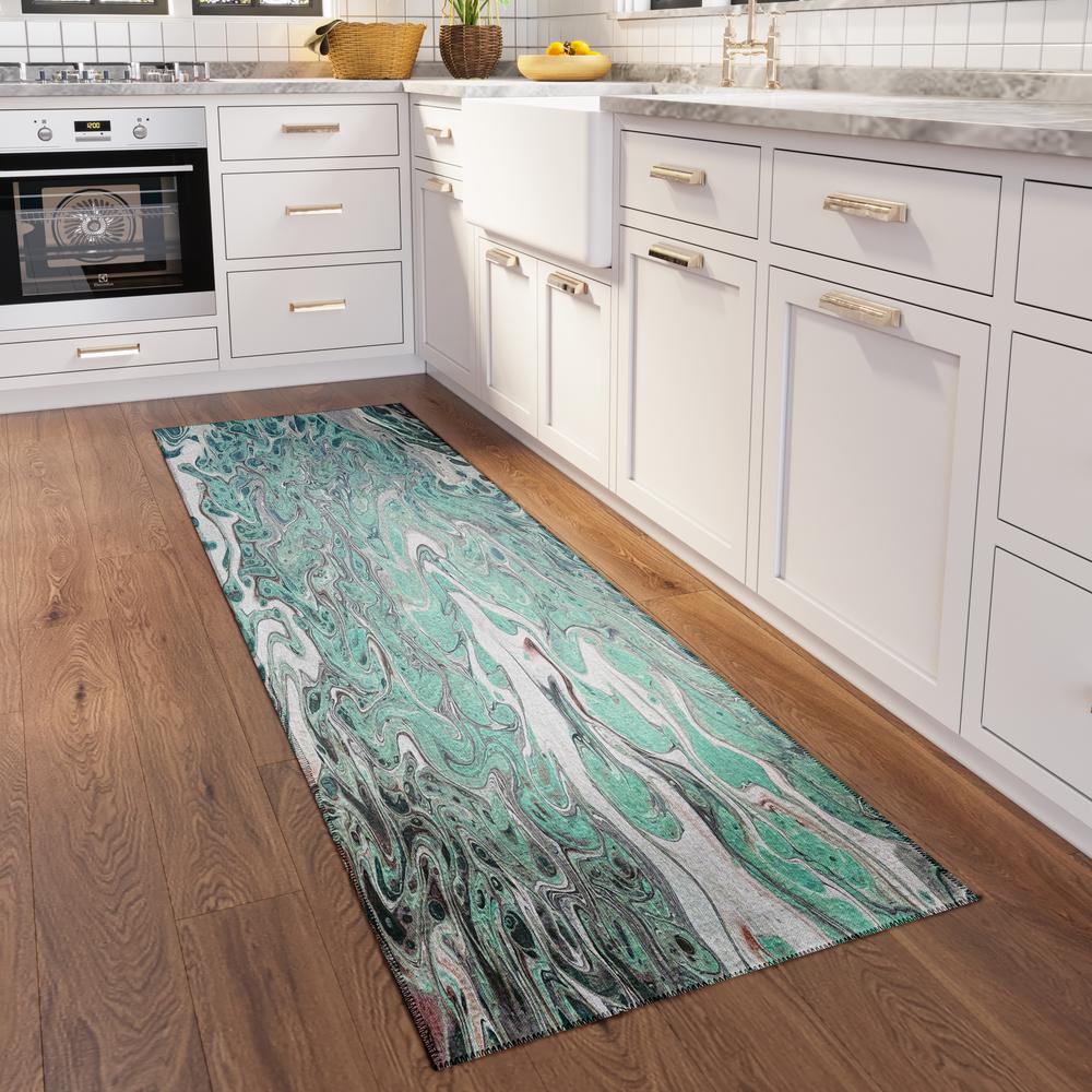 Karina Mint Modern Abstract 2'3" x 7'6" Runner Rug Mint AKC39. Picture 1