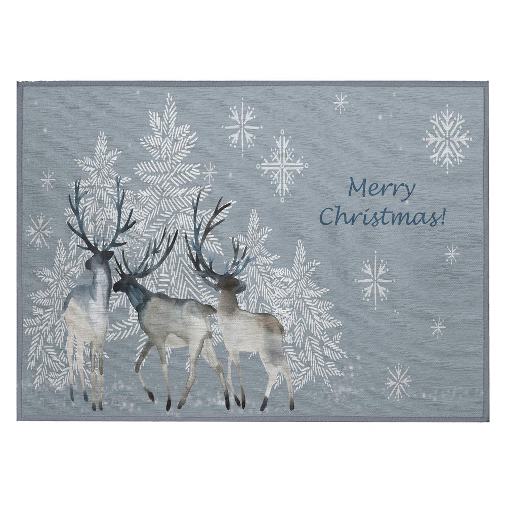 Indoor/Outdoor Wonderland WN2 Grey Washable 1'8" x 2'6" Rug. Picture 1