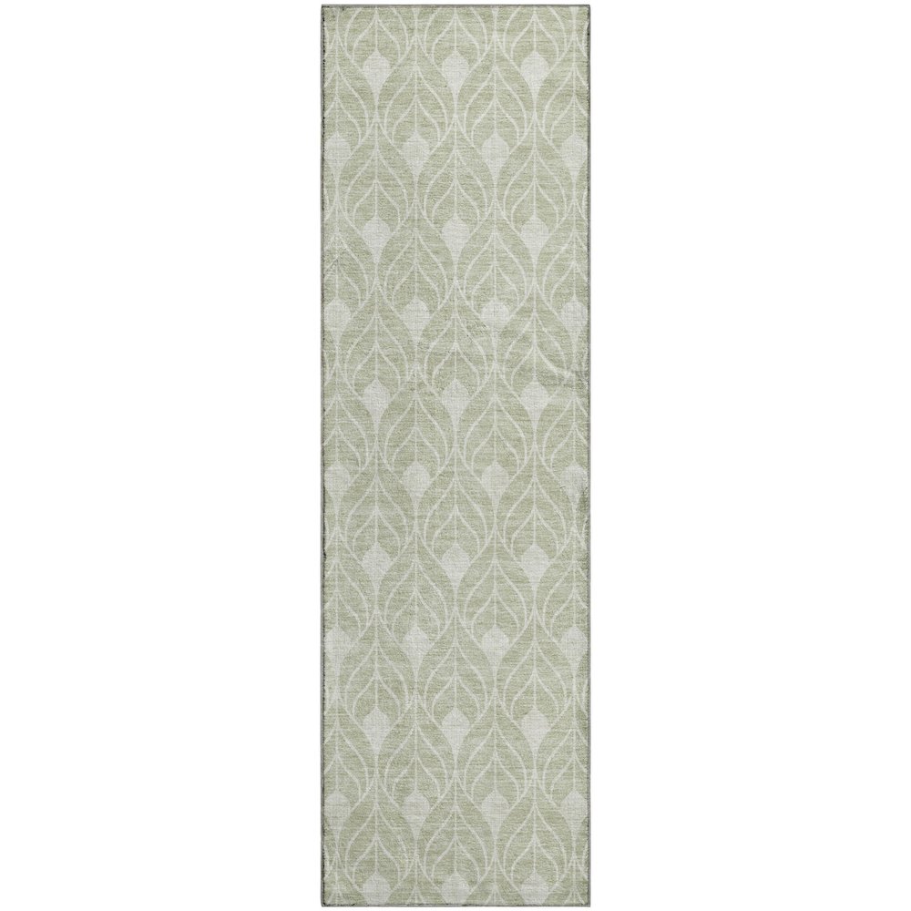 Luxury Washable Indoor/Outdoor The Reserve Celery 2'3" x 7'6" Runner Rug. Picture 1