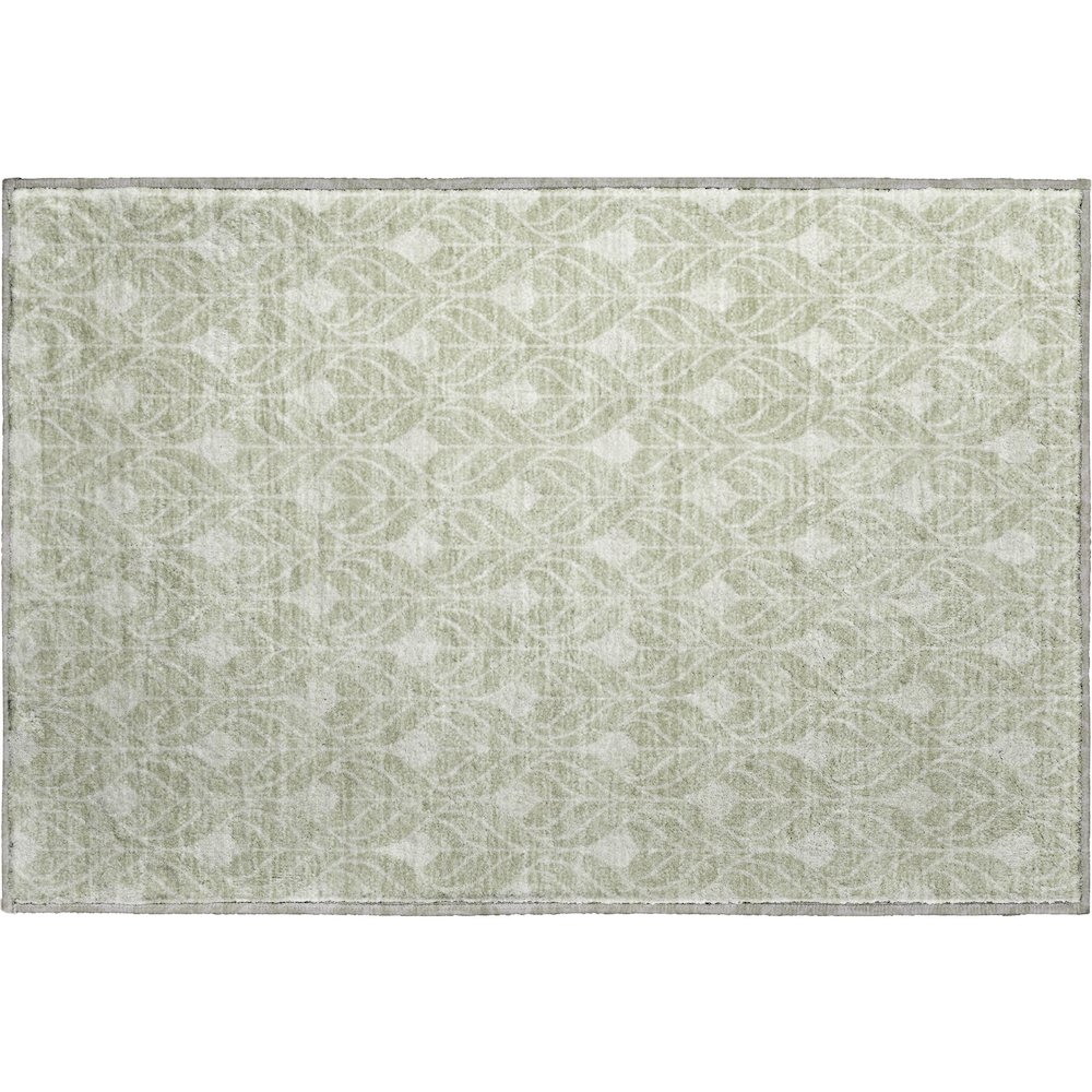 Luxury Washable Indoor/Outdoor The Reserve Celery 1'8" x 2'6" Rug. Picture 1