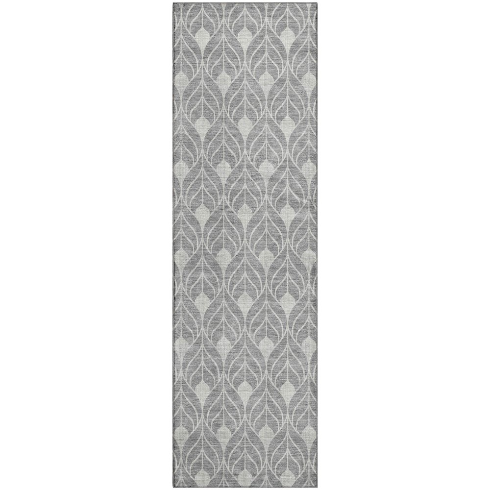 Luxury Washable Indoor/Outdoor The Reserve Gray 2'3" x 7'6" Runner Rug. Picture 1