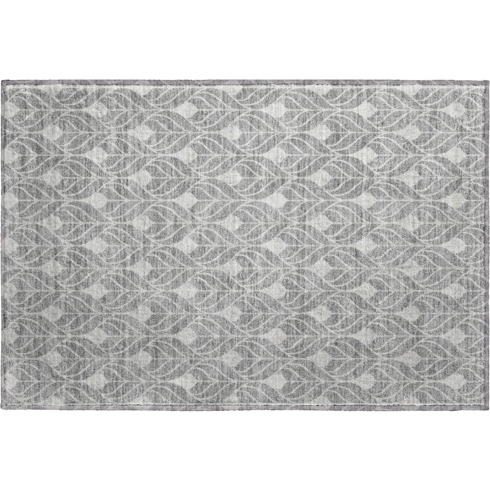 Luxury Washable Indoor/Outdoor The Reserve Gray 1'8" x 2'6" Rug. Picture 1