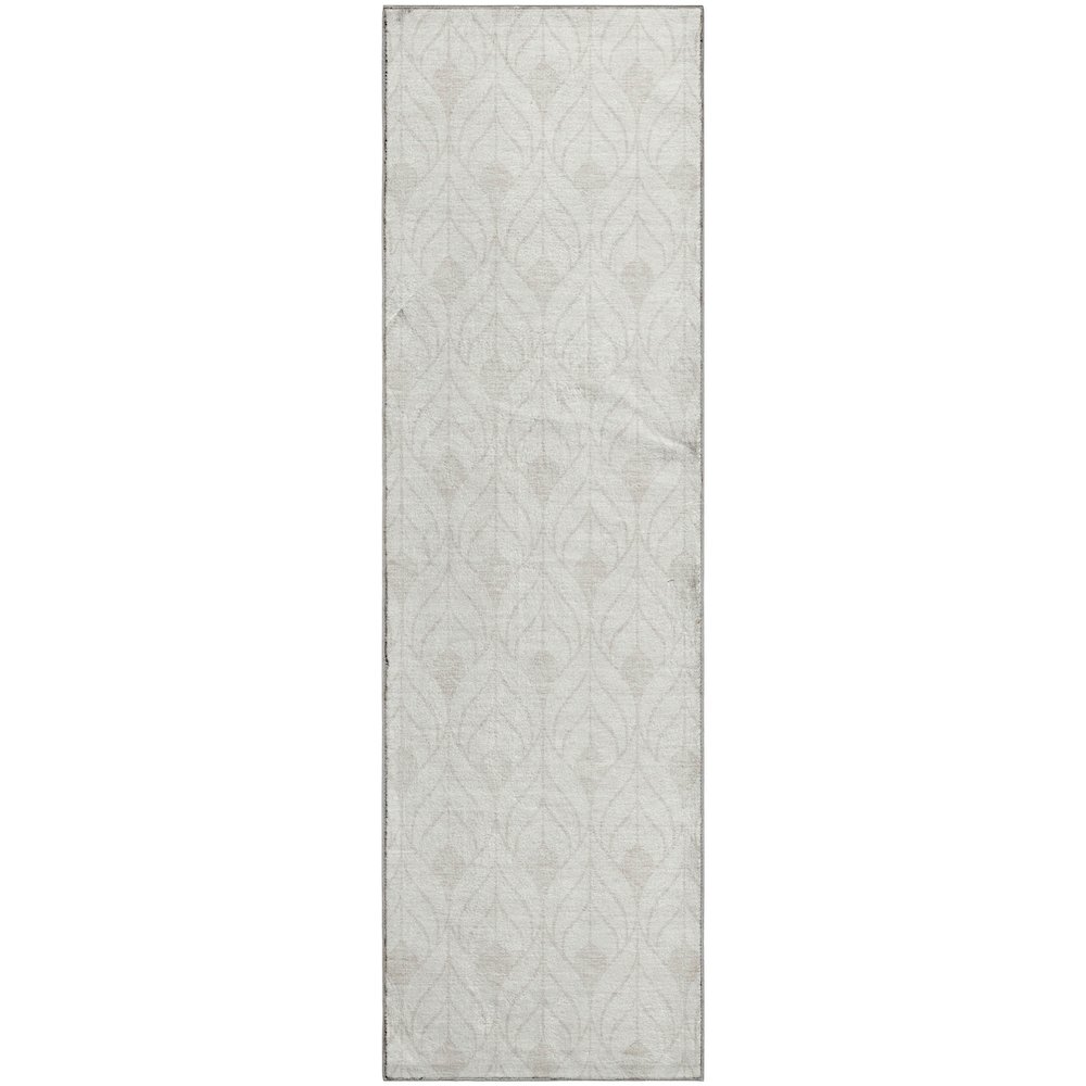 Luxury Washable Indoor/Outdoor The Reserve Ivory 2'3" x 7'6" Runner Rug. Picture 1