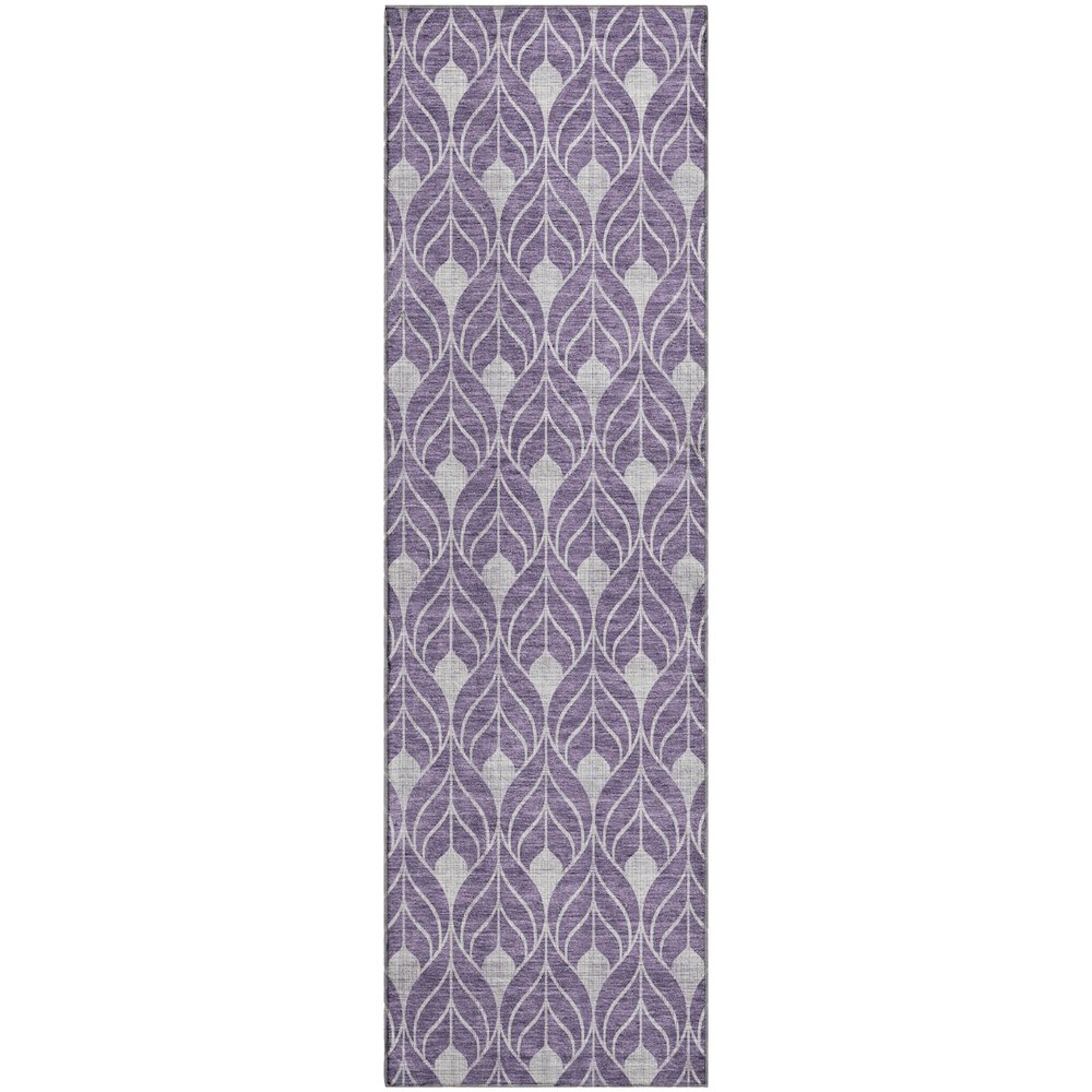 Luxury Washable Indoor/Outdoor The Reserve Plum 2'3" x 7'6" Runner Rug. Picture 1