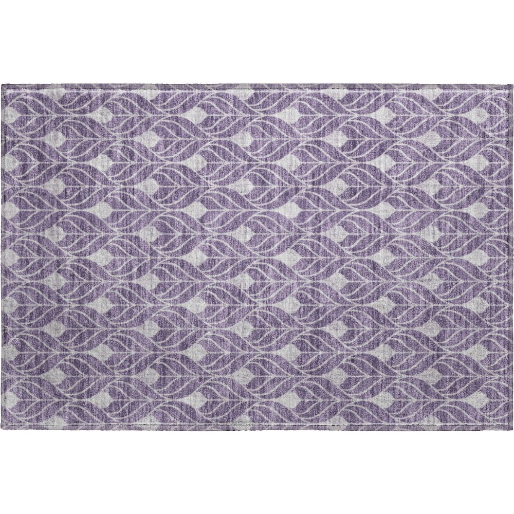 Luxury Washable Indoor/Outdoor The Reserve Plum 1'8" x 2'6" Rug. Picture 1