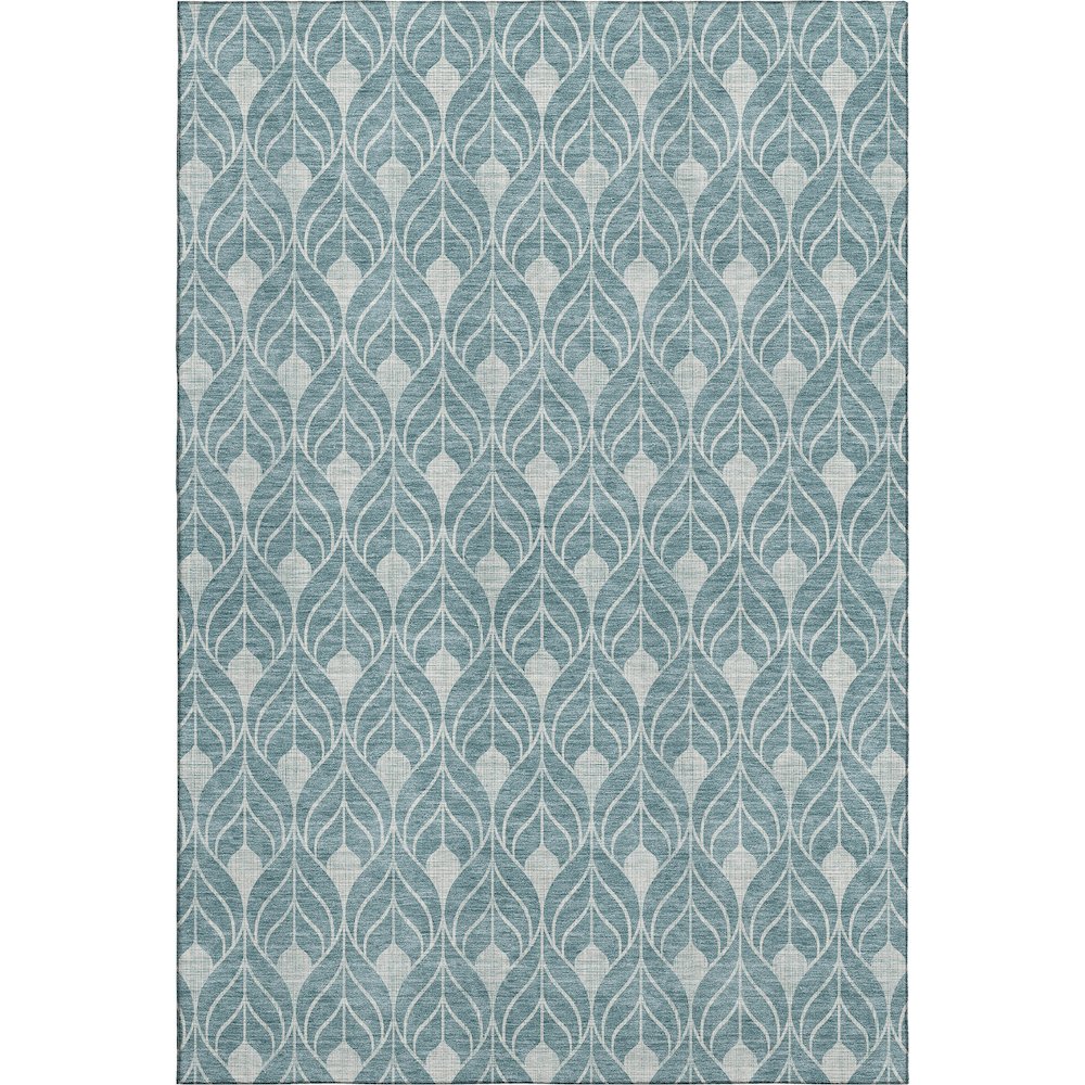 Luxury Washable Indoor/Outdoor The Reserve Teal 2'6" x 3'10" Rug. Picture 1