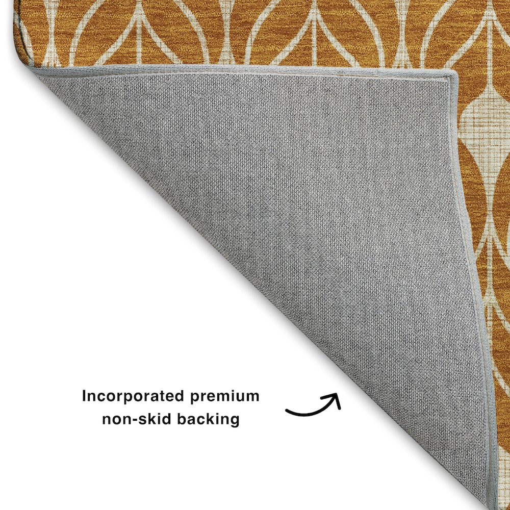 Luxury Washable Indoor/Outdoor The Reserve Terracotta 1'8" x 2'6" Rug. Picture 4