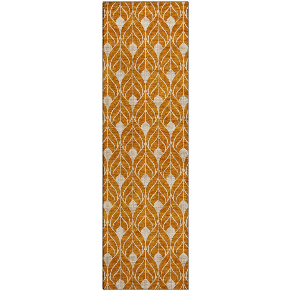 Luxury Washable Indoor/Outdoor The Reserve Terracotta 2'3" x 7'6" Runner Rug. Picture 1