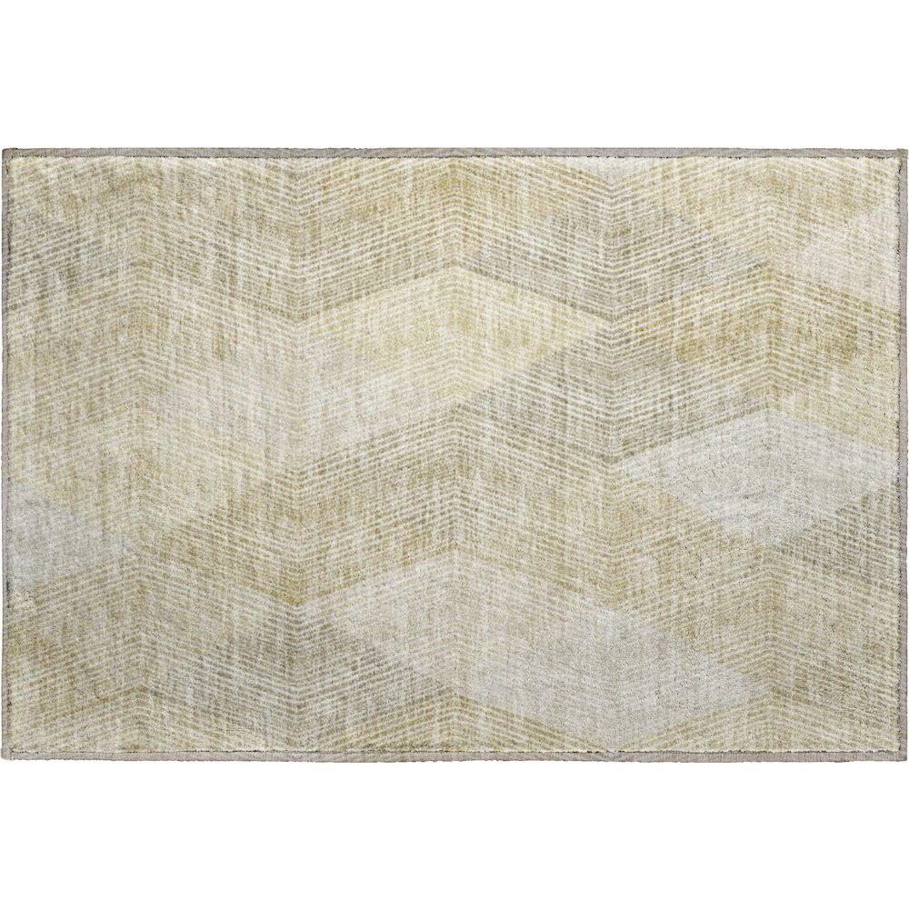 Luxury Washable Indoor/Outdoor The Reserve Beige 1'8" x 2'6" Rug. Picture 1