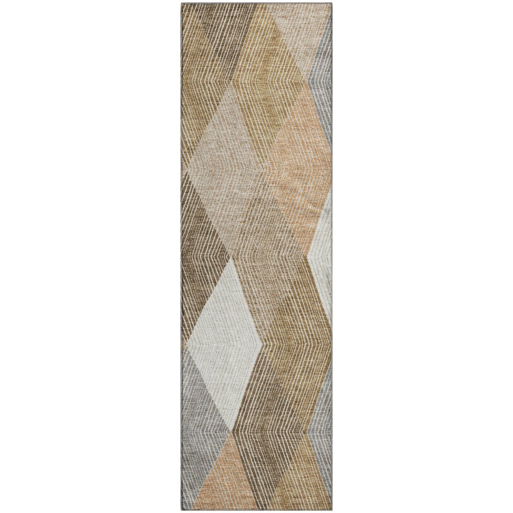 Luxury Washable Indoor/Outdoor The Reserve Copper 2'3" x 7'6" Runner Rug. Picture 1