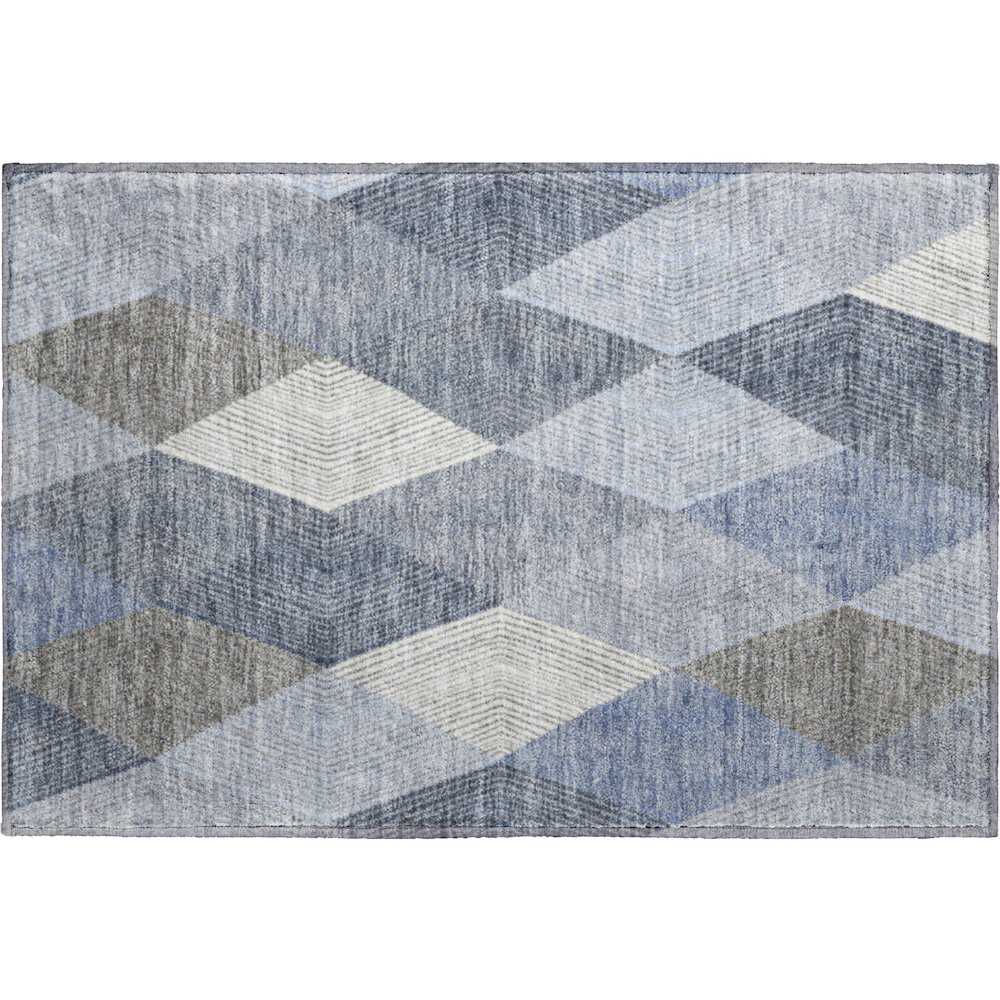 Luxury Washable Indoor/Outdoor The Reserve Denim 1'8" x 2'6" Rug. Picture 1