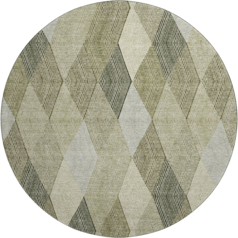 Luxury Washable Indoor/Outdoor The Reserve Fern 8' x 8' Round Rug. Picture 1