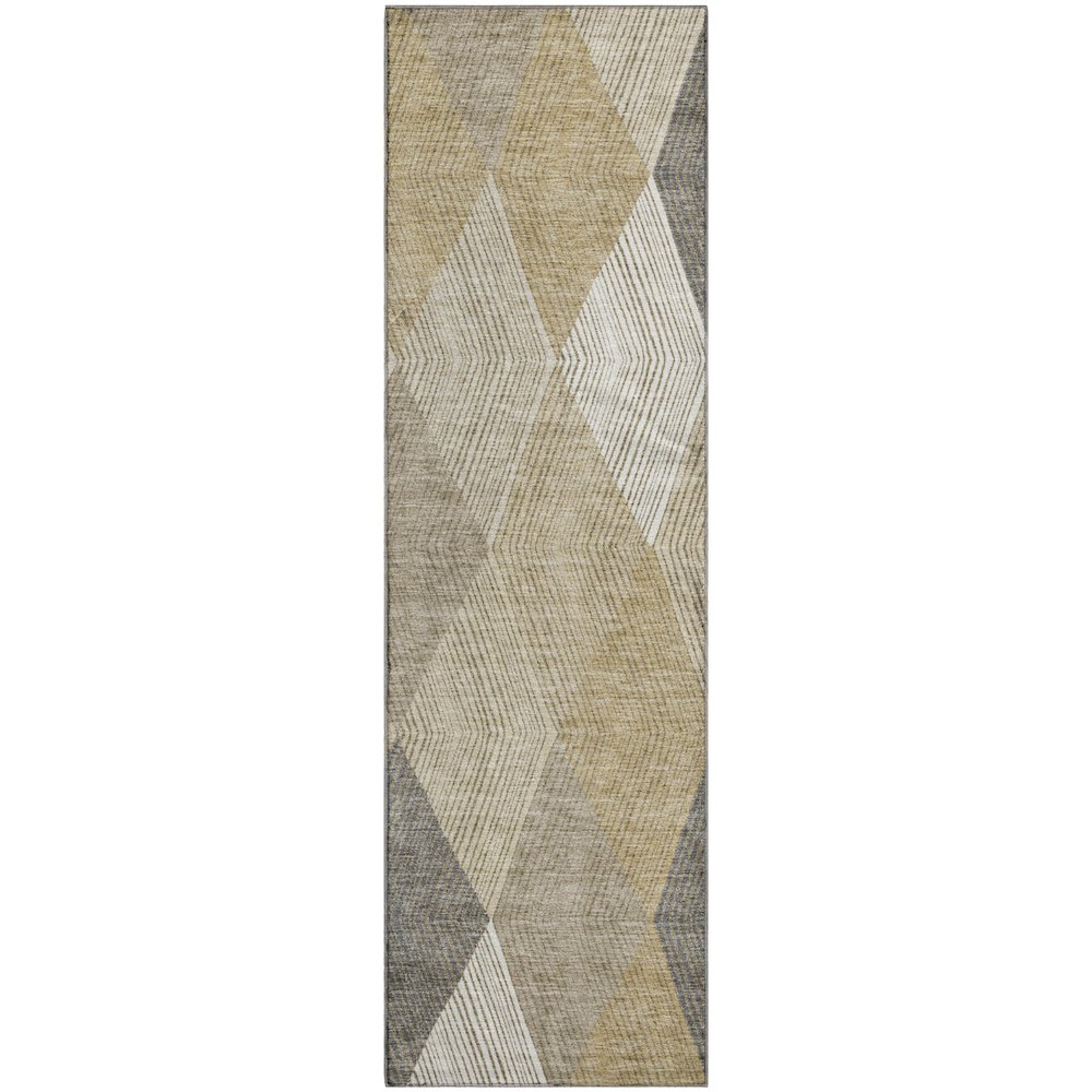 Luxury Washable Indoor/Outdoor The Reserve Wheat 2'3" x 7'6" Runner Rug. Picture 1