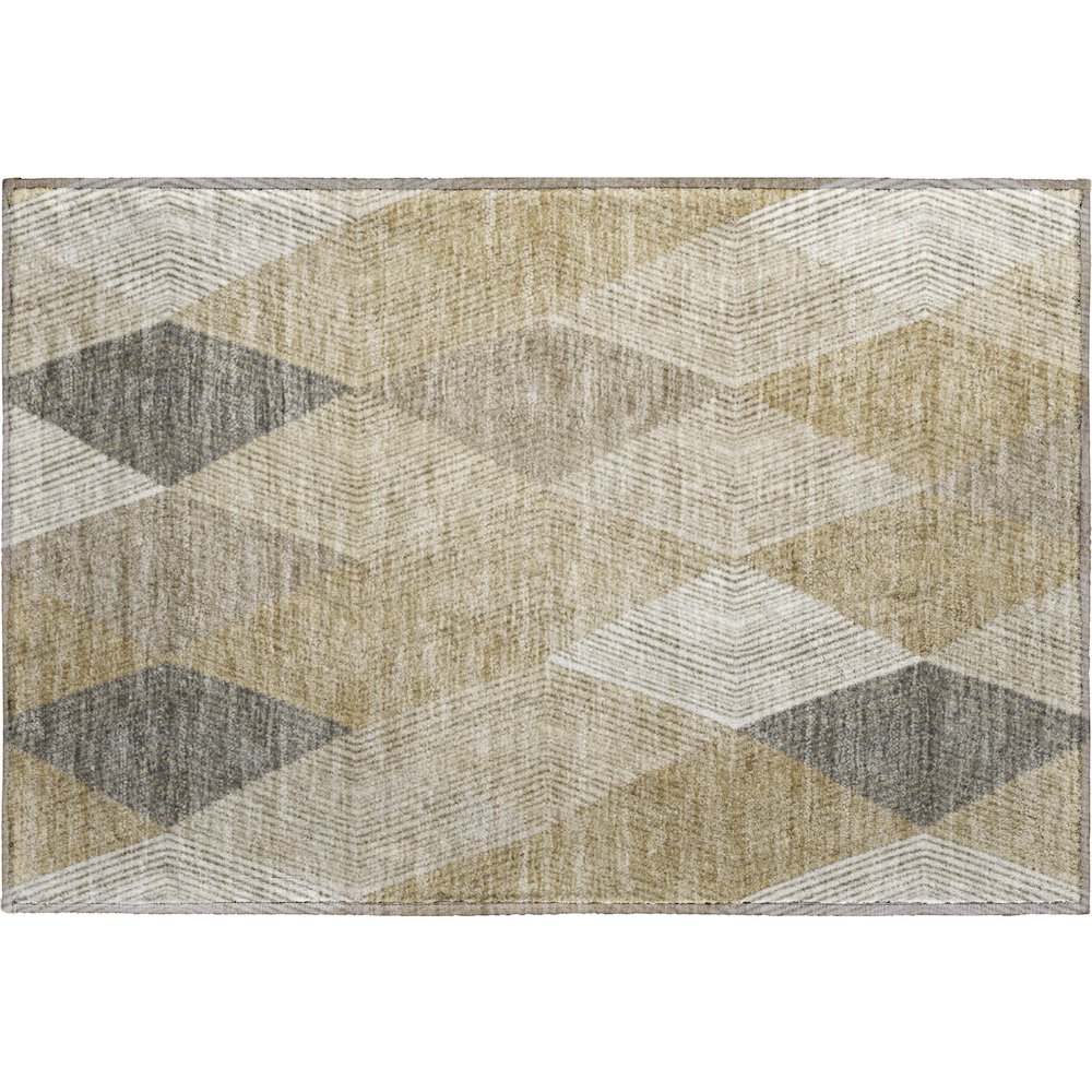Luxury Washable Indoor/Outdoor The Reserve Wheat 1'8" x 2'6" Rug. Picture 1