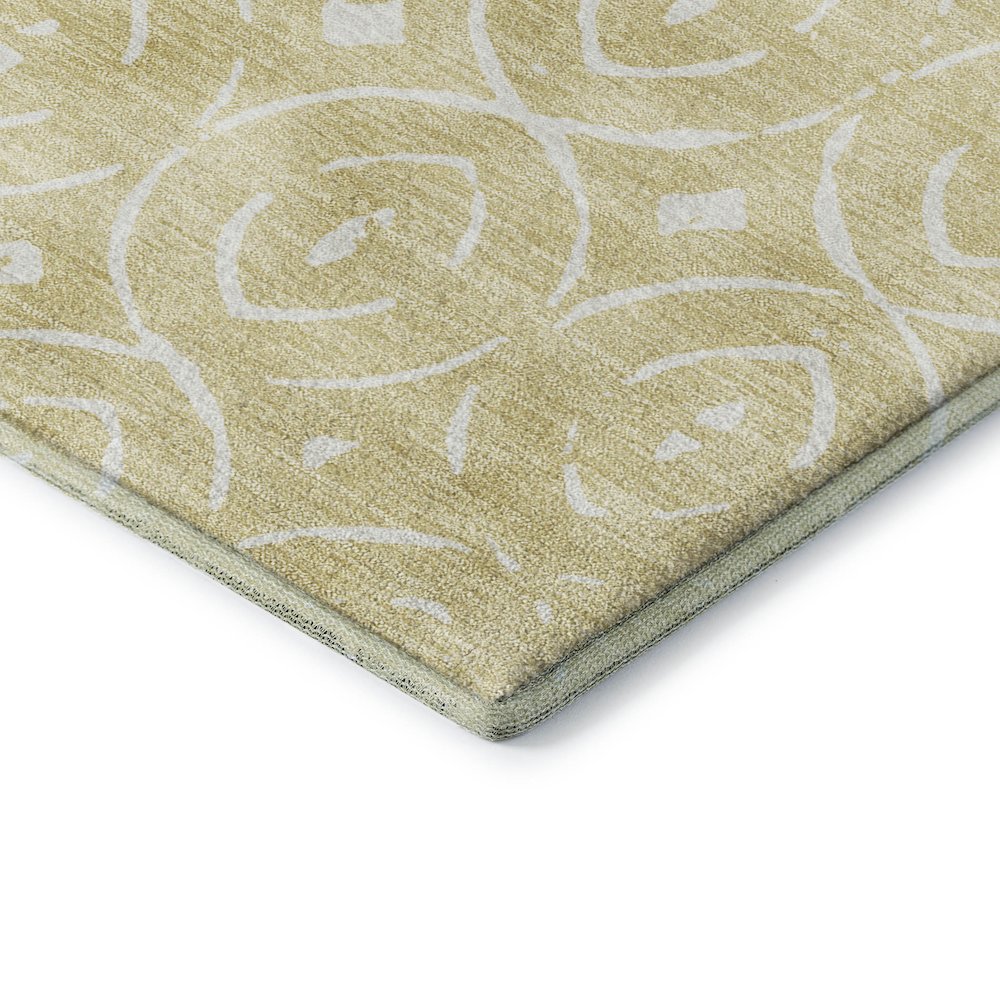 Luxury Washable Indoor/Outdoor The Reserve Wheat 1'8" x 2'6" Rug. Picture 2