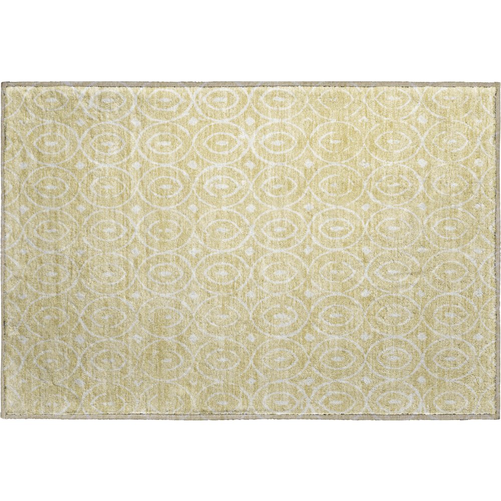 Luxury Washable Indoor/Outdoor The Reserve Wheat 1'8" x 2'6" Rug. Picture 1