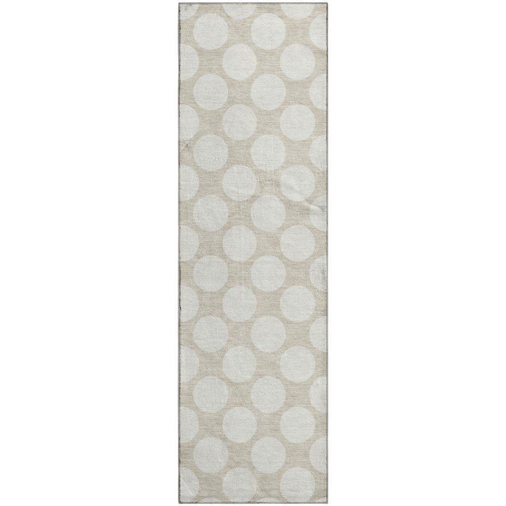 Luxury Washable Indoor/Outdoor The Reserve Beige 2'3" x 7'6" Runner Rug. Picture 1