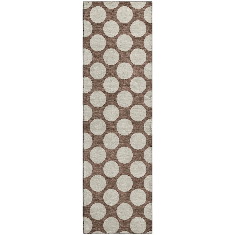 Luxury Washable Indoor/Outdoor The Reserve Coffee 2'3" x 7'6" Runner Rug. Picture 1