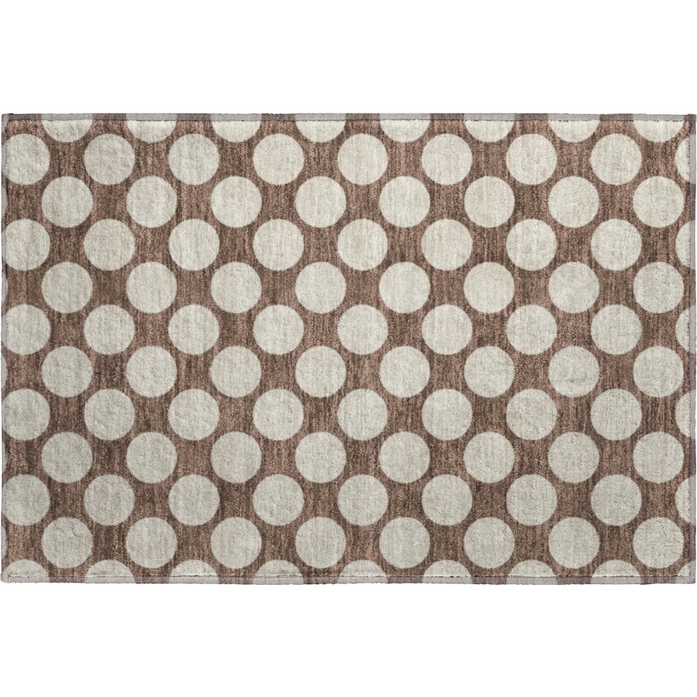Luxury Washable Indoor/Outdoor The Reserve Coffee 1'8" x 2'6" Rug. Picture 1