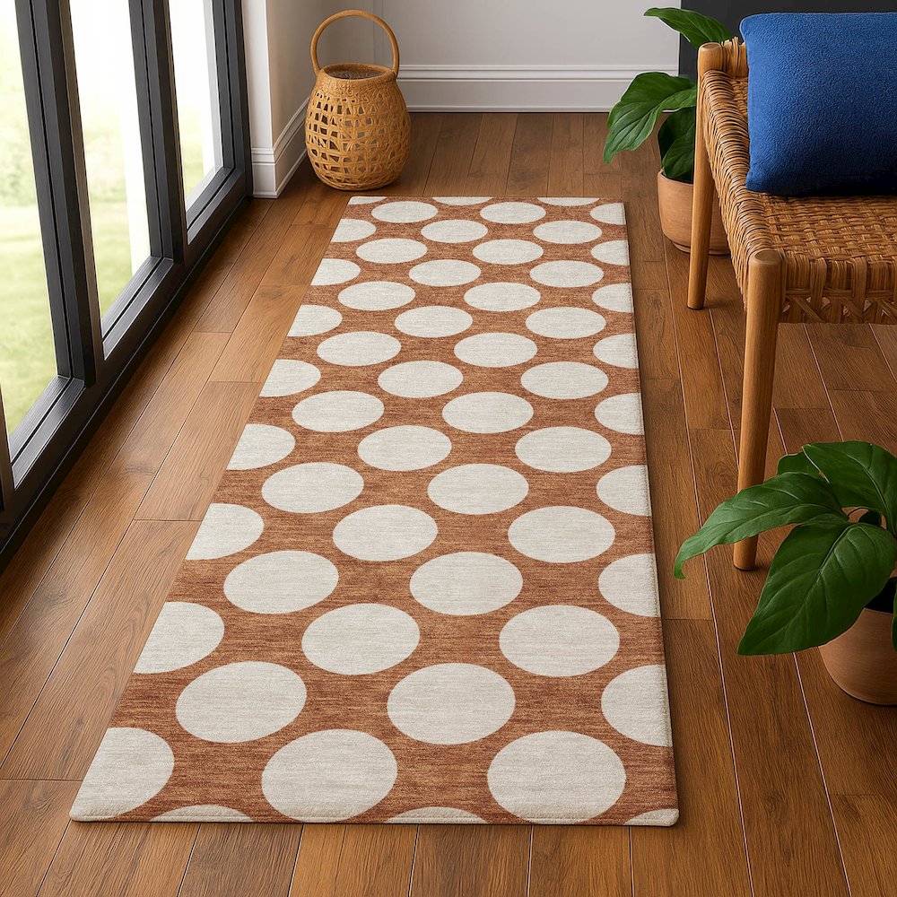 Luxury Washable Indoor/Outdoor The Reserve Paprika 2'3" x 7'6" Runner Rug. Picture 5