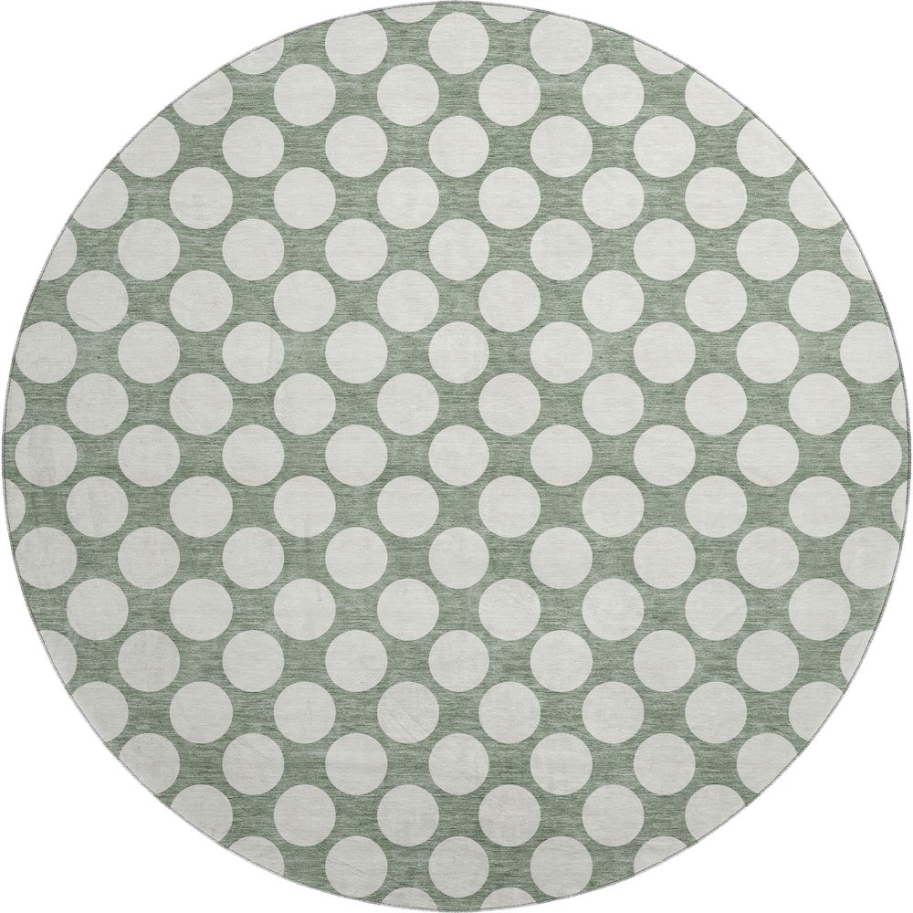 Luxury Washable Indoor/Outdoor The Reserve Sage 8' x 8' Round Rug. Picture 1