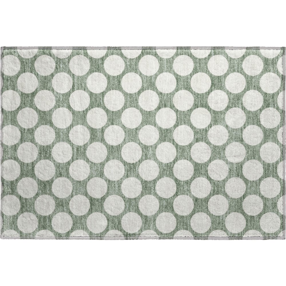 Luxury Washable Indoor/Outdoor The Reserve Sage 1'8" x 2'6" Rug. Picture 1