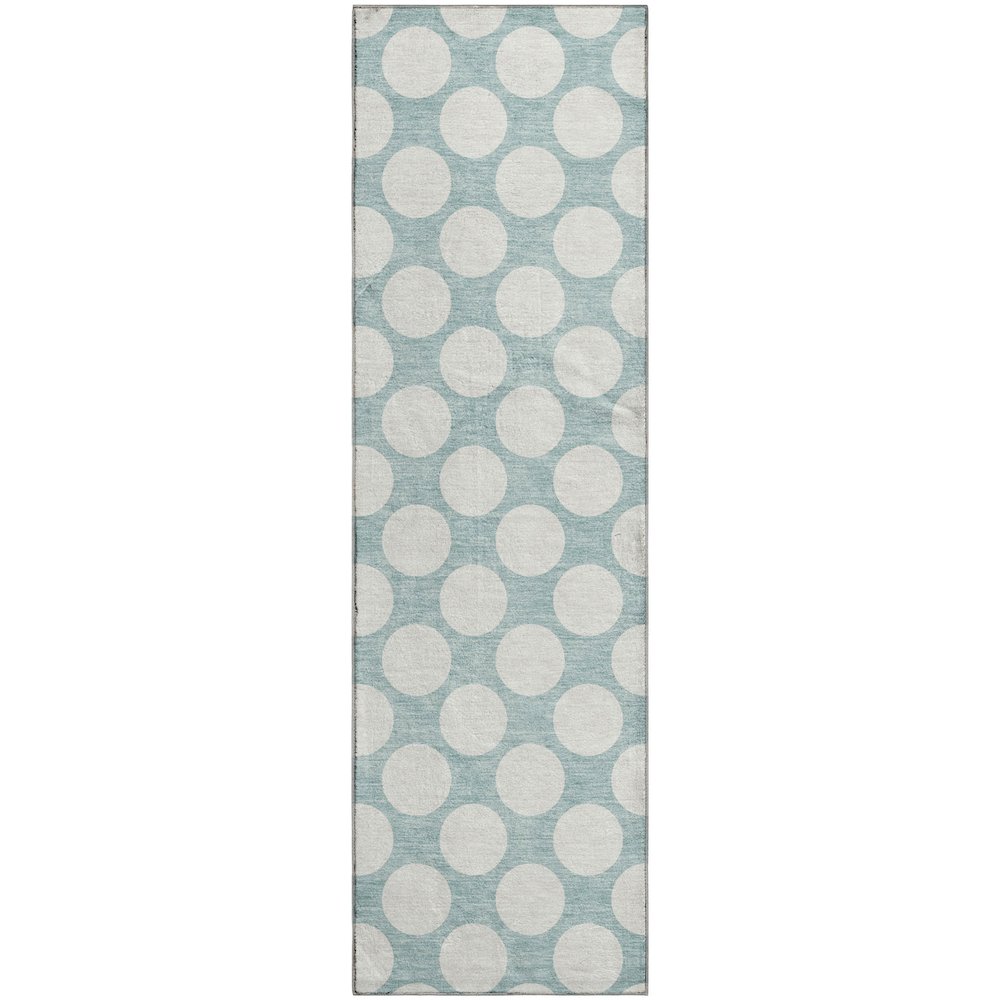 Luxury Washable Indoor/Outdoor The Reserve Seafoam 2'3" x 7'6" Runner Rug. Picture 1