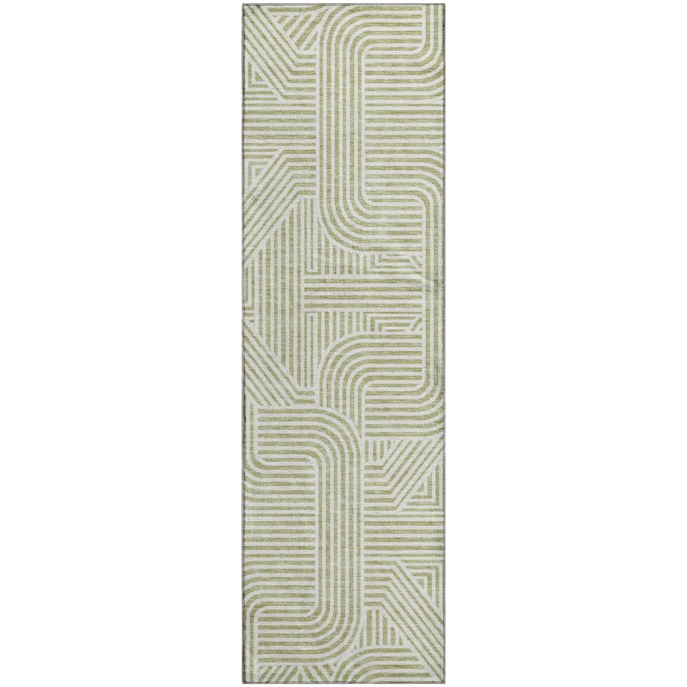 Luxury Washable Indoor/Outdoor The Reserve Aloe 2'3" x 7'6" Runner Rug. Picture 1
