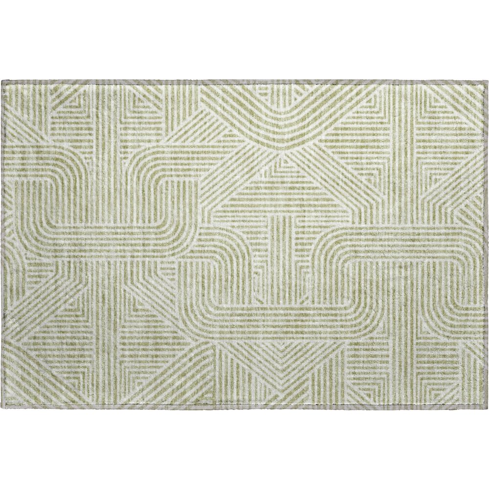 Luxury Washable Indoor/Outdoor The Reserve Aloe 1'8" x 2'6" Rug. Picture 1
