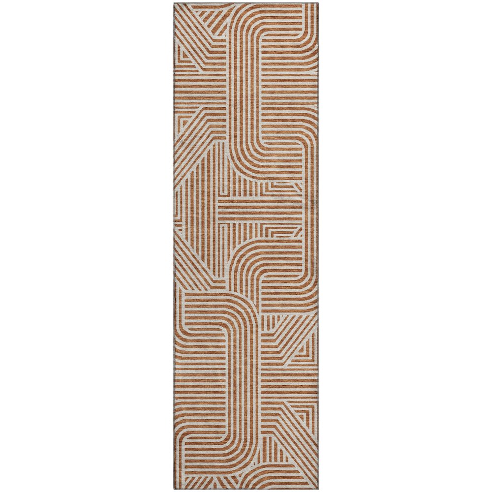 Luxury Washable Indoor/Outdoor The Reserve Paprika 2'3" x 7'6" Runner Rug. Picture 1