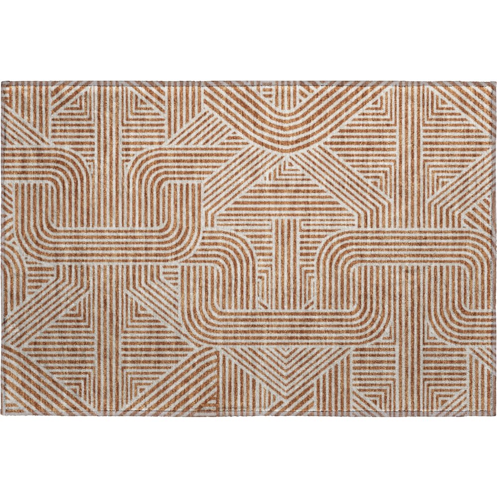 Luxury Washable Indoor/Outdoor The Reserve Paprika 1'8" x 2'6" Rug. Picture 1
