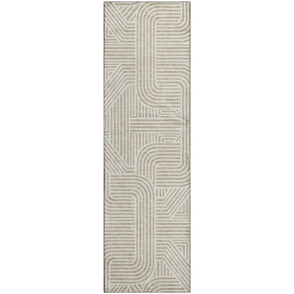 Luxury Washable Indoor/Outdoor The Reserve Putty 2'3" x 7'6" Runner Rug. Picture 1