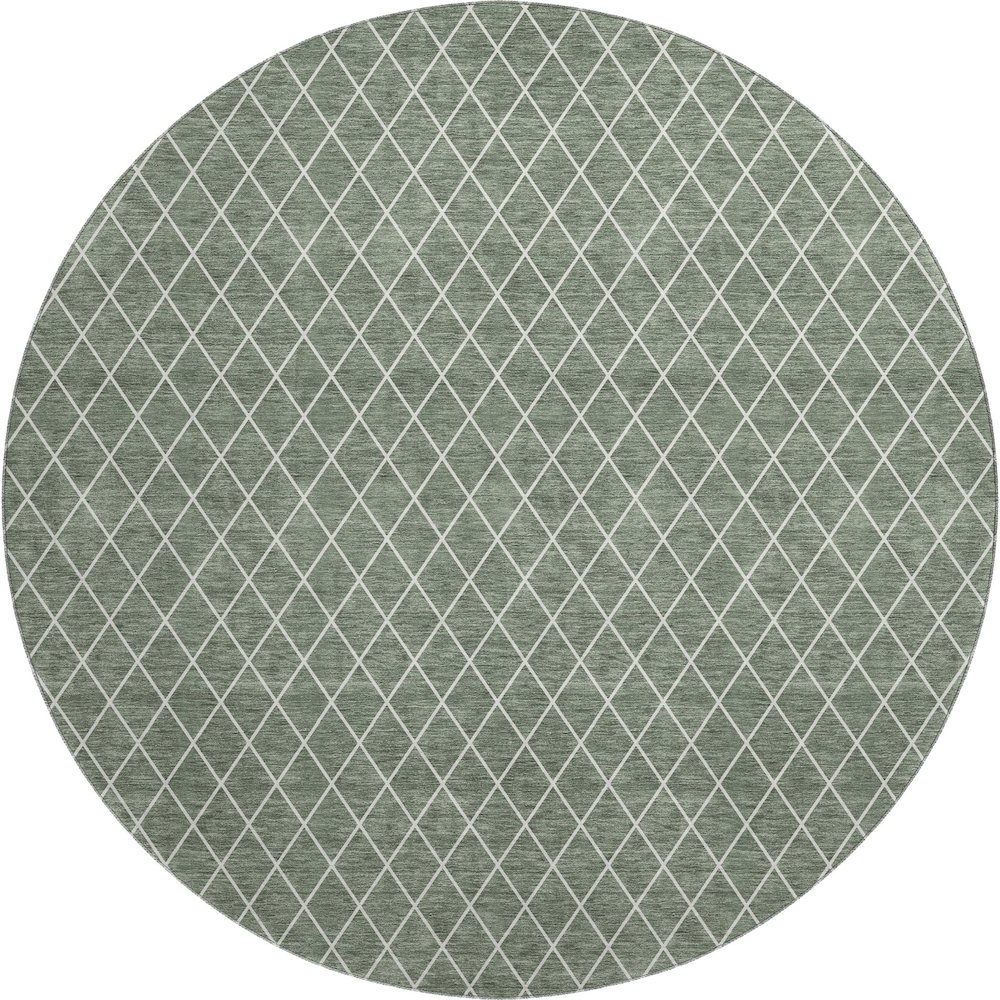 Luxury Washable Indoor/Outdoor The Reserve Basil 8' x 8' Round Rug. Picture 1