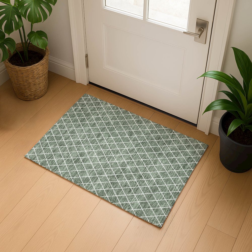 Luxury Washable Indoor/Outdoor The Reserve Basil 1'8" x 2'6" Rug. Picture 5