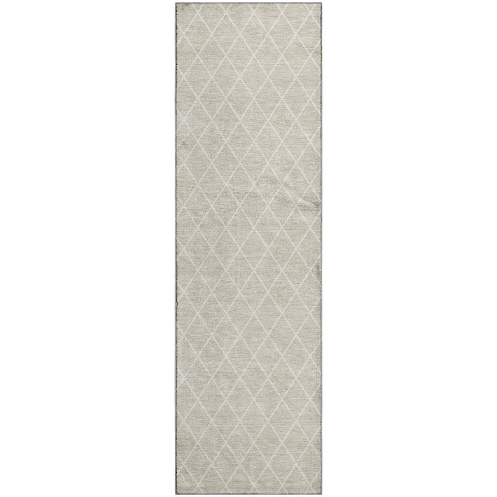 Luxury Washable Indoor/Outdoor The Reserve Beige 2'3" x 7'6" Runner Rug. Picture 1
